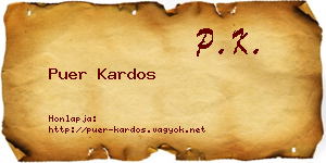 Puer Kardos névjegykártya
